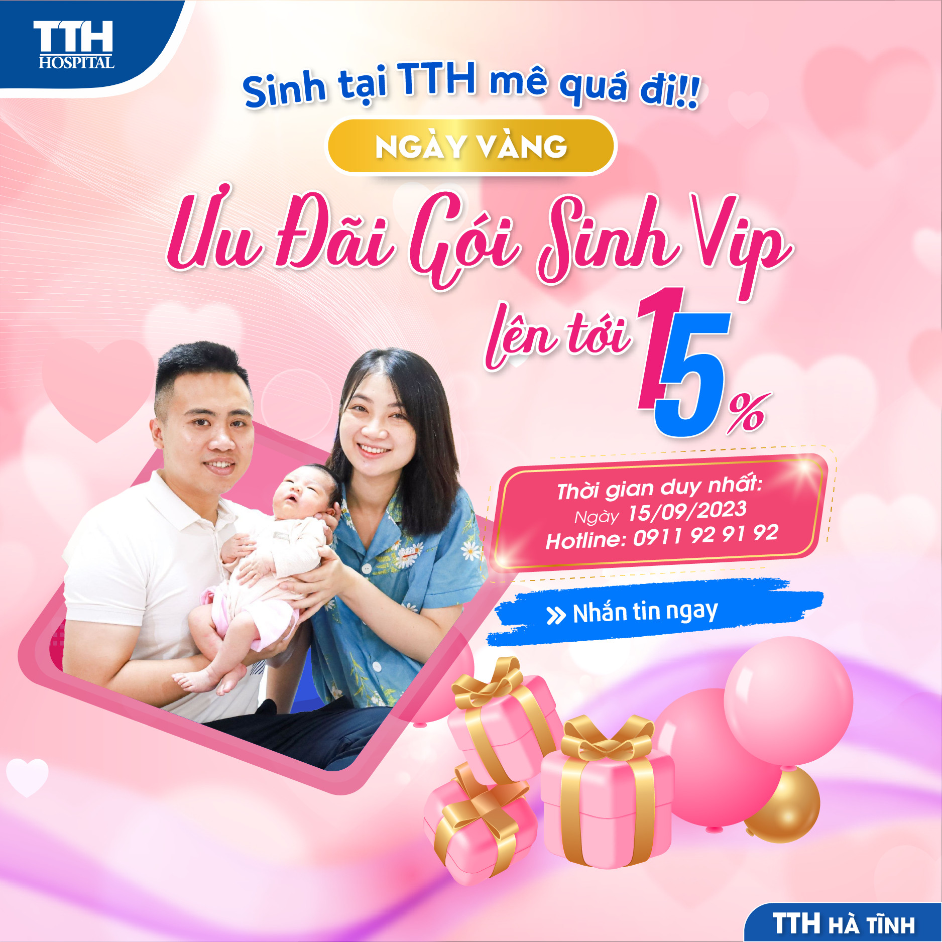 ƯU ĐÃI LÊN TỚI 15% THAI SẢN TRỌN GÓI - SINH TẠI TTH MÊ QUÁ ĐI!!