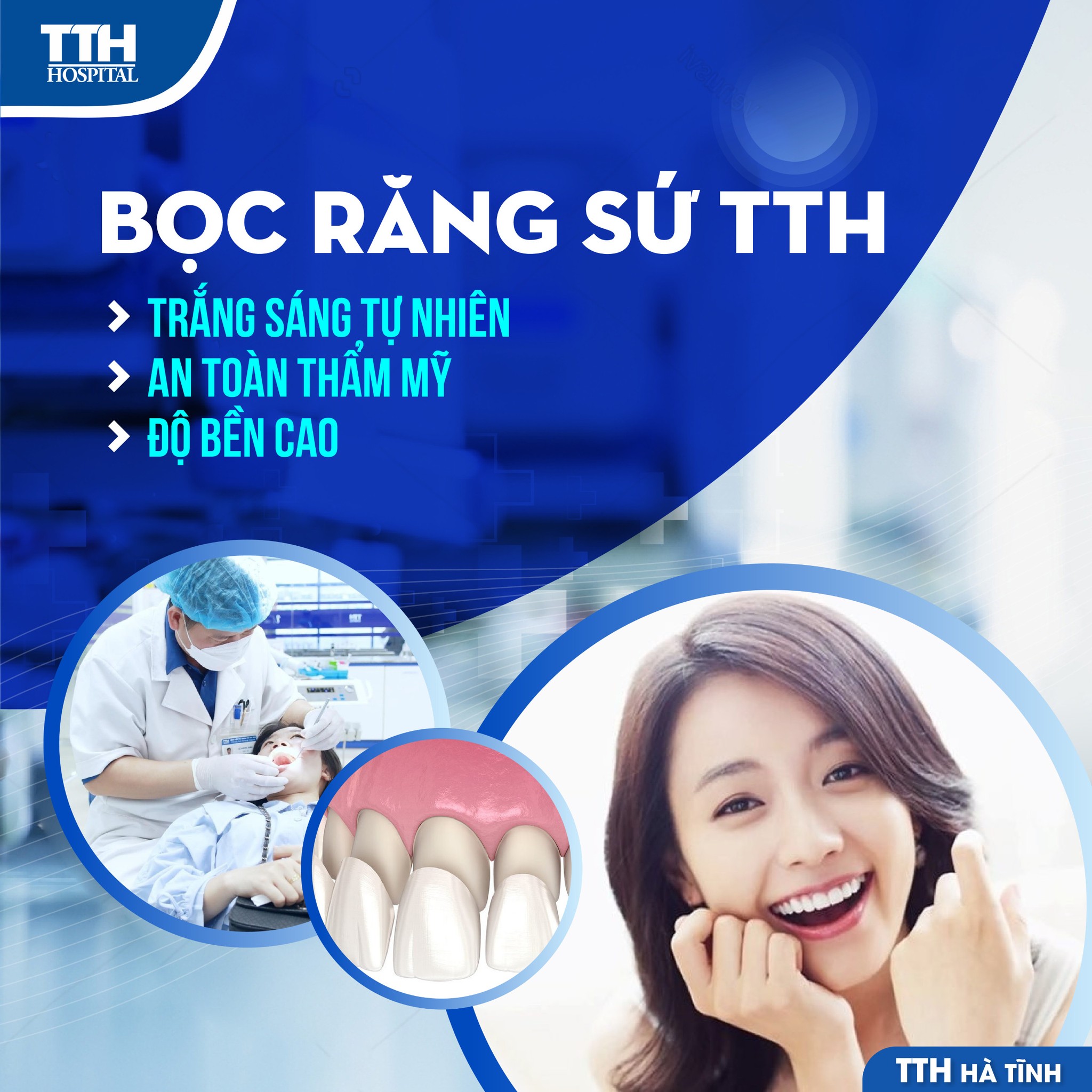 BỌC RĂNG SỨ TTH, TRẮNG SÁNG TỰ NHIÊN - AN TOÀN THẨM MỸ, ĐỘ BỀN CAO