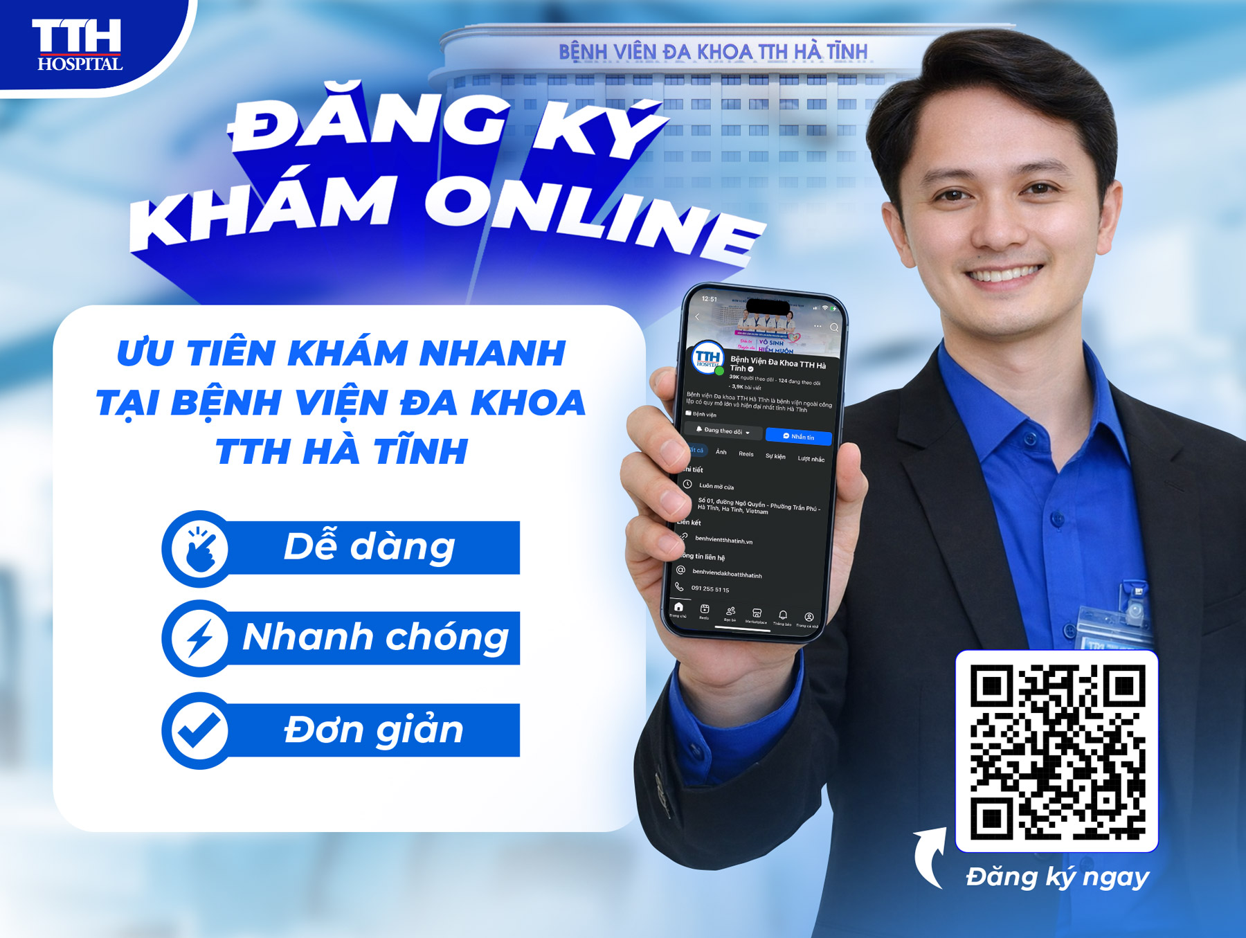 ĐĂNG KÝ KHÁM ONLINE - ĐẾN BỆNH VIỆN VÀO KHÁM NGAY TẠI BỆNH VIỆN ĐA KHOA TTH HÀ TĨNH