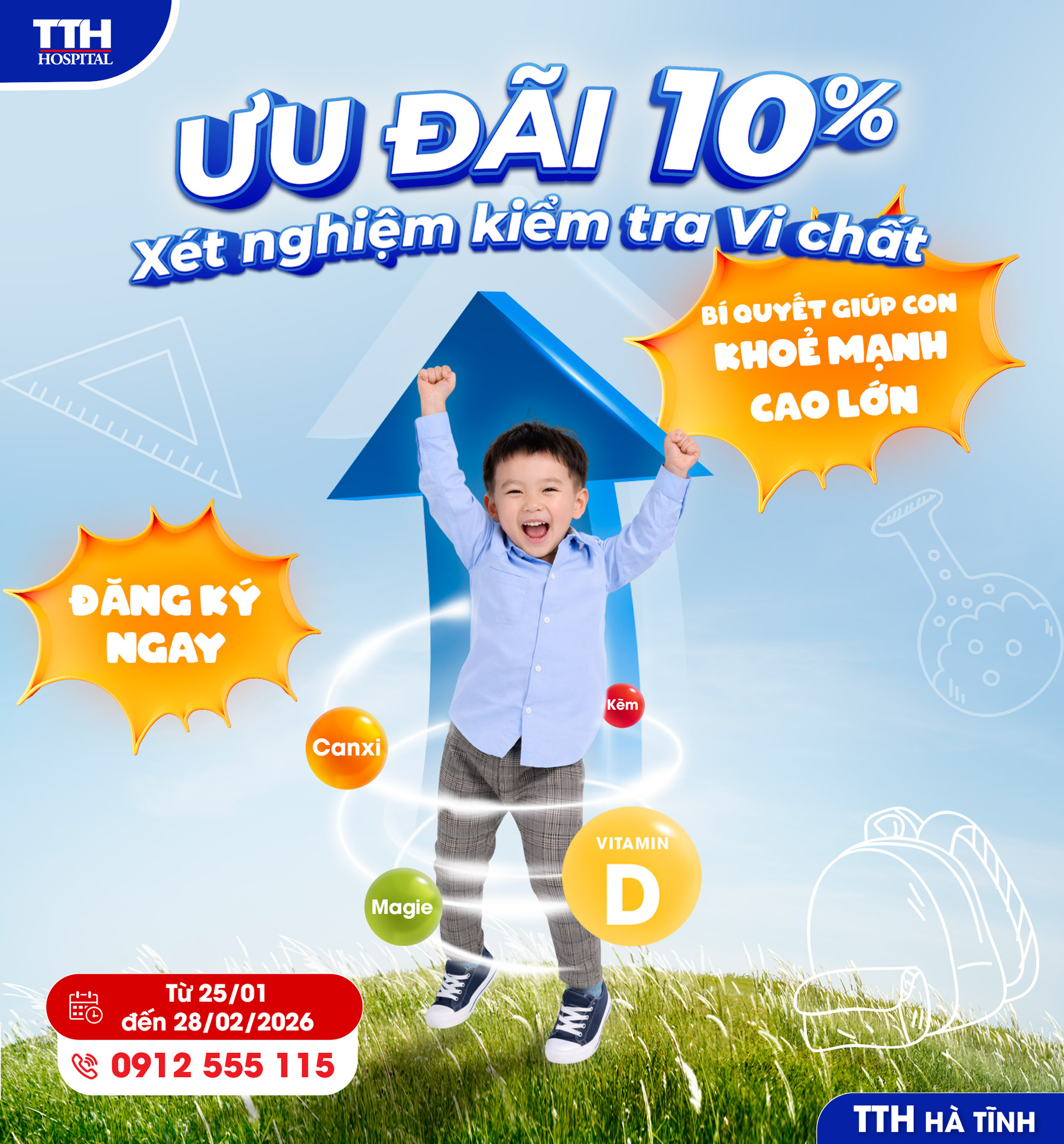 ƯU ĐÃI X.ÉT NGHIỆM VI CHẤT CHO TRẺ - BÍ QUYẾT GIÚP CON KHỎE MẠNH, CAO LỚN TỪ BÊN TRONG