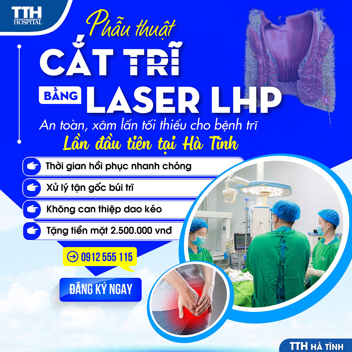 PHẪU THUẬT CẮT TRĨ BẰNG LASER LHP - LỰA CHỌN AN TOÀN, XÂM LẤN TỐI THIỂU CHO BỆNH TRĨ