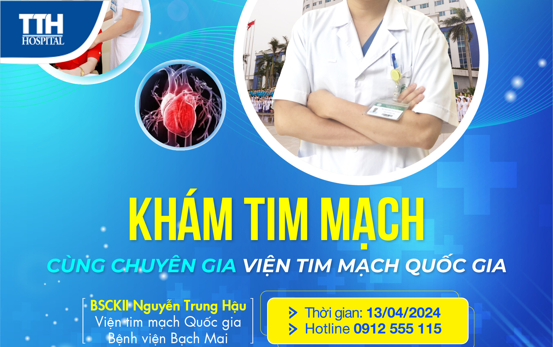 KHÁM TIM MẠCH CÙNG CHUYÊN GIA BSCKII NGUYỄN TRUNG HẬU, VIỆN TIM MẠCH QUỐC GIA, BỆNH VIỆN BẠCH MAI TẠI TTH HÀ TĨNH